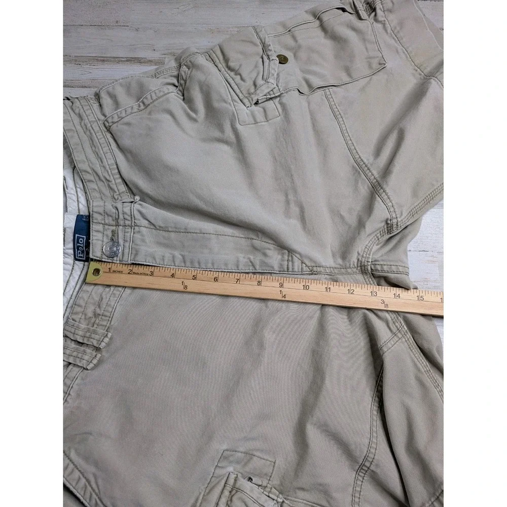 Vintage Y2K Polo By Ralph Lauren Cargo Shorts Mens 40 Khaki Thick Classic Cotton